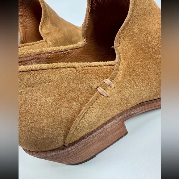 Frye Carson Shootie Suede Leather Slip On Ankle Booties Brandy Brown Tan Size 9M