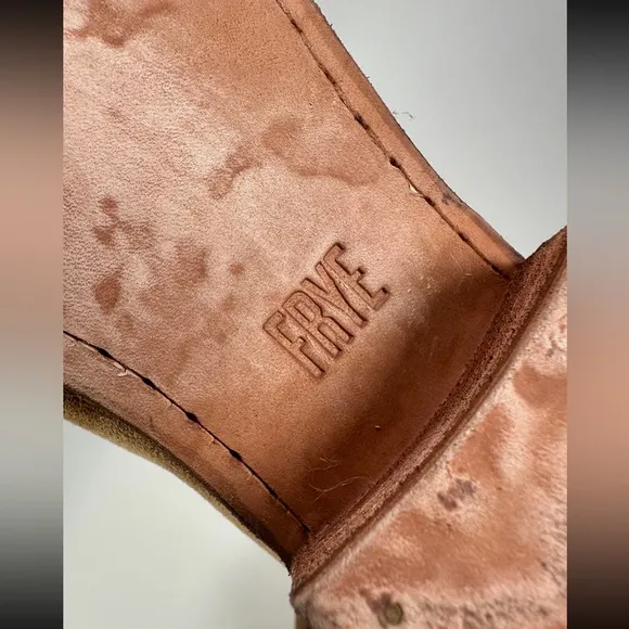 Frye Carson Shootie Suede Leather Slip On Ankle Booties Brandy Brown Tan Size 9M