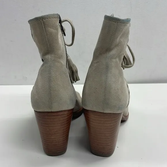 Frye Dani Whipstitch Lace Boots in Fawn Size 7