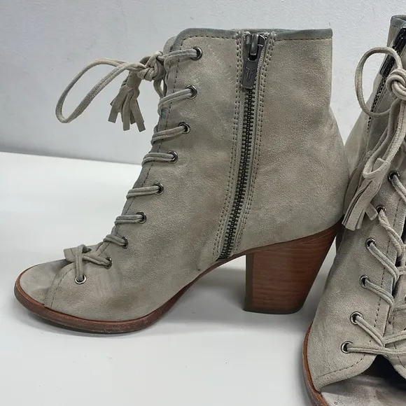 Frye Dani Whipstitch Lace Boots in Fawn Size 7