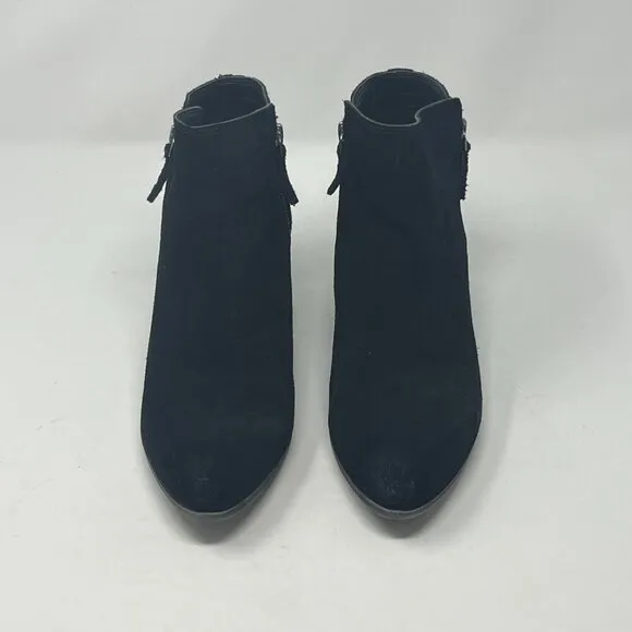 Frye Judith ankle boots 9.5 booties black suede double zipper women