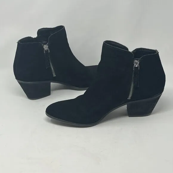 Frye Judith ankle boots 9.5 booties black suede double zipper women