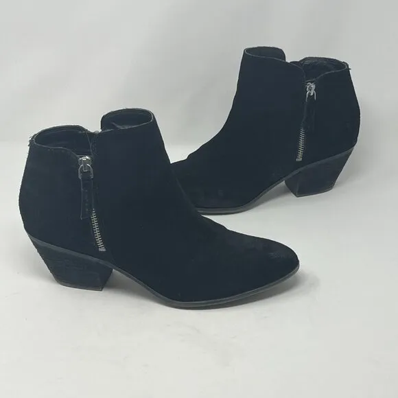 Frye Judith ankle boots 9.5 booties black suede double zipper women