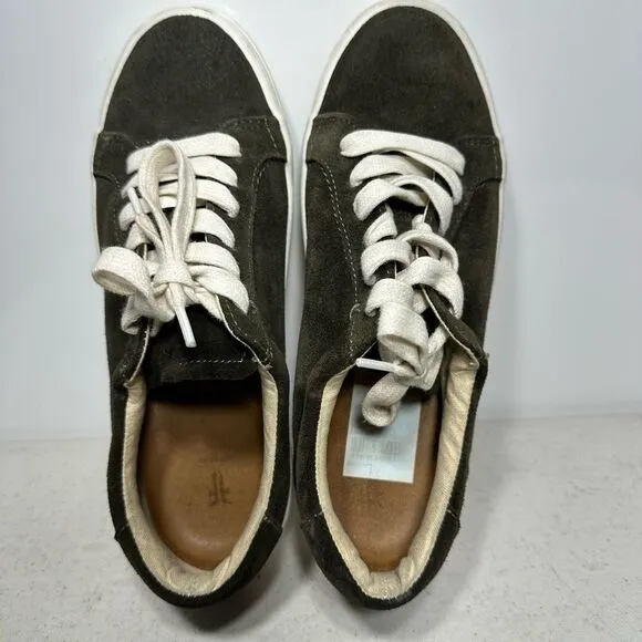 Frye Kerry Low Lace Women's Green Suede Lace Up Casual Oxford Shoes Size US 7