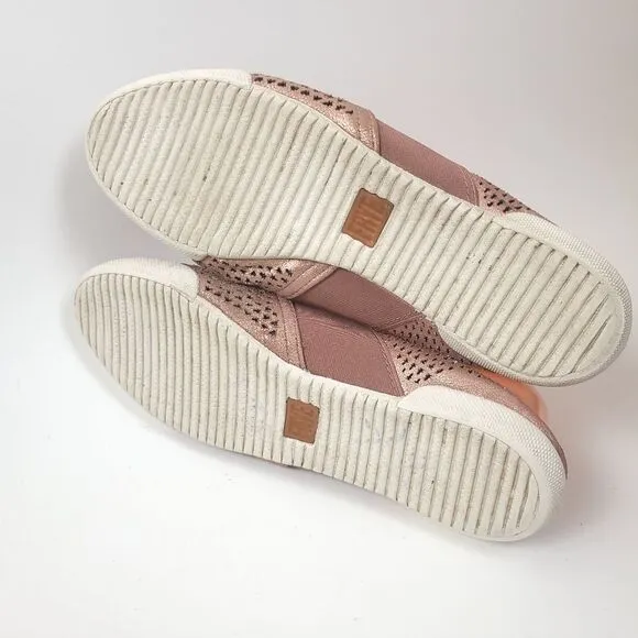 Frye Melanie Gore Dusty Shiney Pink Perforated Mule shoes Size 8