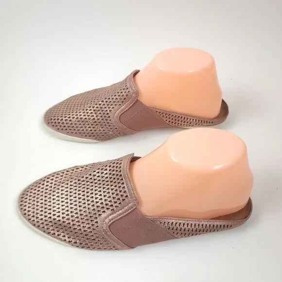 Frye Melanie Gore Dusty Shiney Pink Perforated Mule shoes Size 8