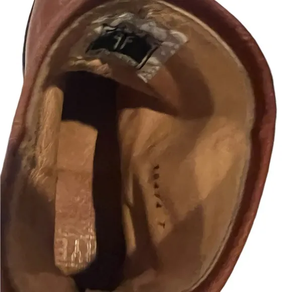 FRYE Philip Harness Leather,  Back Zip Ankle Boots Brown Women's Size 7