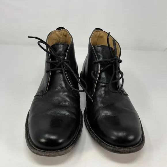 Frye Phillip Chukka Boots Lace Up Black Leather Shoes Men 8 D 87533 *
