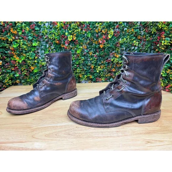 Frye Rugged Wayde Combat Leather Boots Shoes Vintage Designed Distress Mens 10 D