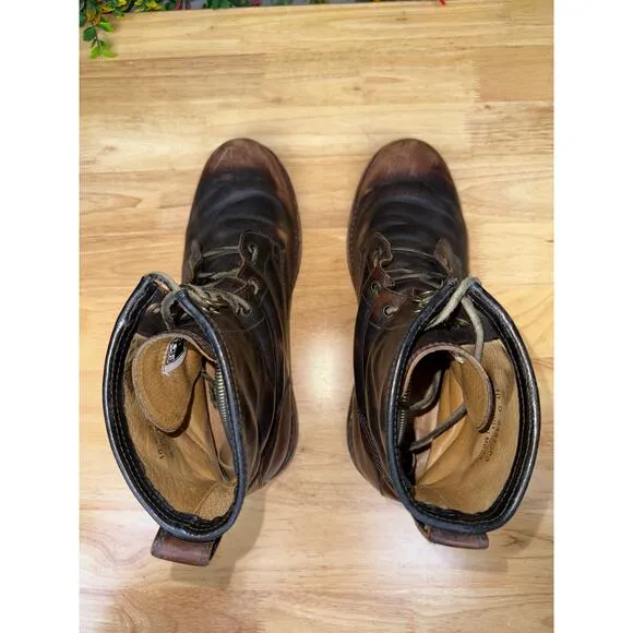 Frye Rugged Wayde Combat Leather Boots Shoes Vintage Designed Distress Mens 10 D
