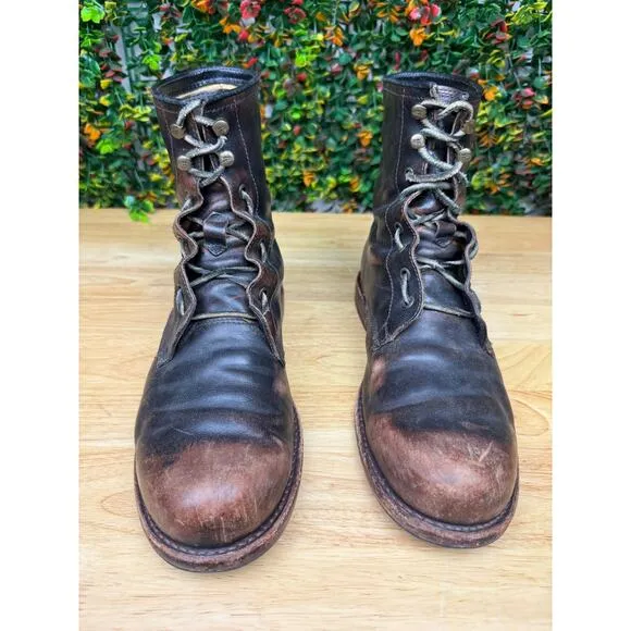 Frye Rugged Wayde Combat Leather Boots Shoes Vintage Designed Distress Mens 10 D