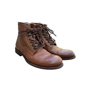Frye Tyler Mens‎ Cognac Leather Lace Up Dress Boots Brown, Size 9
