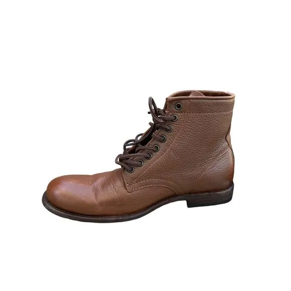 Frye Tyler Mens‎ Cognac Leather Lace Up Dress Boots Brown, Size 9