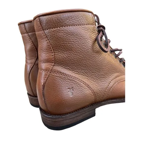 Frye Tyler Mens‎ Cognac Leather Lace Up Dress Boots Brown, Size 9