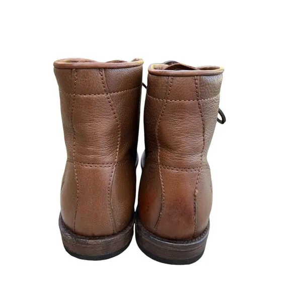 Frye Tyler Mens‎ Cognac Leather Lace Up Dress Boots Brown, Size 9