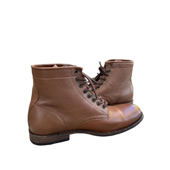 Frye Tyler Mens‎ Cognac Leather Lace Up Dress Boots Brown, Size 9