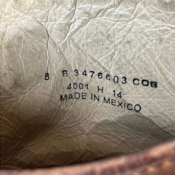 Frye Veronica Short 76603 Women’s Sz 8B Cognac Leather Buckle Full Rear Zip Boot