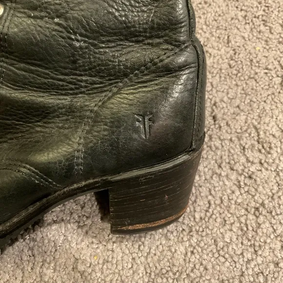 Frye Vintage Black Leather Lace Up Boots Shoes sz 8.5