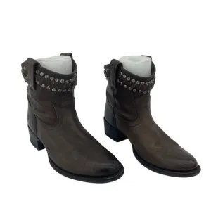 Frye Vintage Diana Studded Women's Brown Leather Biker Boots Size 6B Preowned