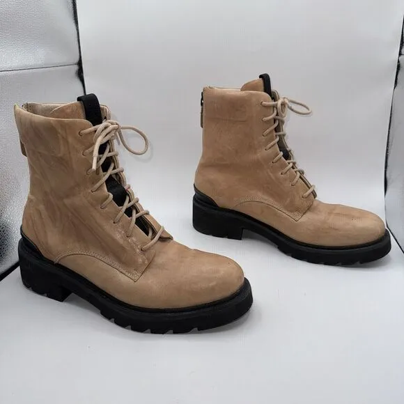 FRYE Womens Allison 8 Eyelet Combat Boots‎ Beige Pink Size 9 MSRP $ 278 70420