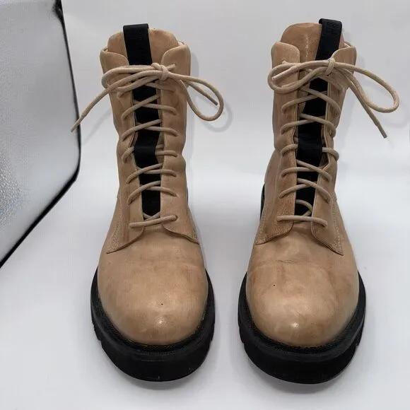 FRYE Womens Allison 8 Eyelet Combat Boots‎ Beige Pink Size 9 MSRP $ 278 70420