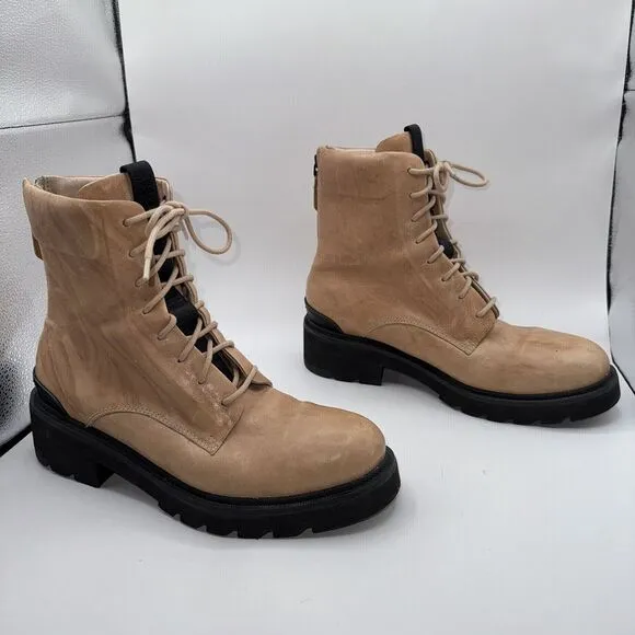 FRYE Womens Allison 8 Eyelet Combat Boots‎ Beige Pink Size 9 MSRP $ 278 70420