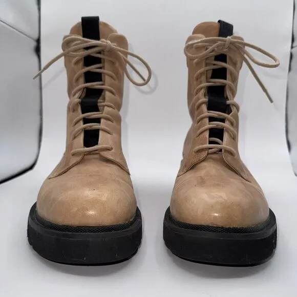 FRYE Womens Allison 8 Eyelet Combat Boots‎ Beige Pink Size 9 MSRP $ 278 70420