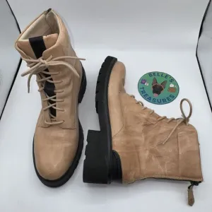 FRYE Womens Allison 8 Eyelet Combat Boots‎ Beige Pink Size 9 MSRP $ 278 70420