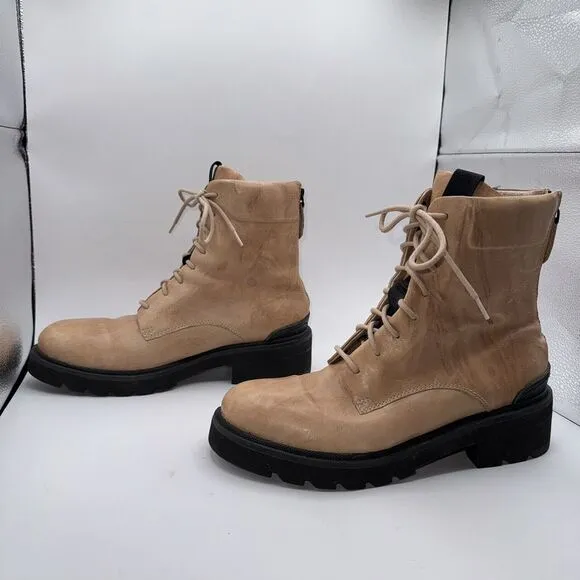 FRYE Womens Allison 8 Eyelet Combat Boots‎ Beige Pink Size 9 MSRP $ 278 70420