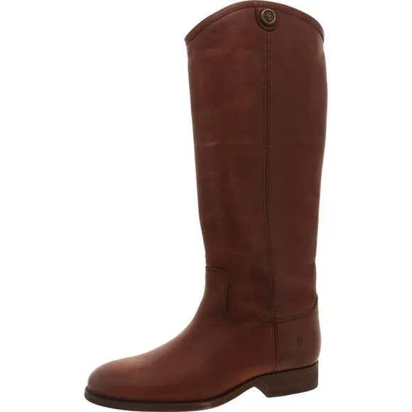 Frye Womens Melissa Button 2 Brown Leather Cowboy, Western Boots Shoes NWOB