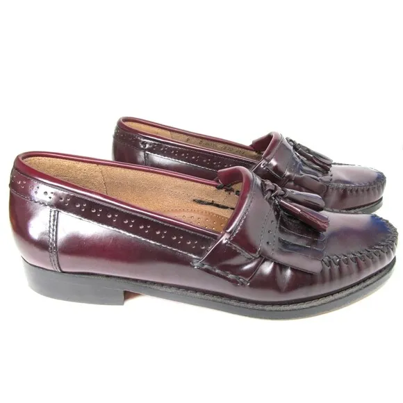 G. H. Bass Weejuns JEREMY Mens Byrgundy Kilted Tassel Loafers US 9 D