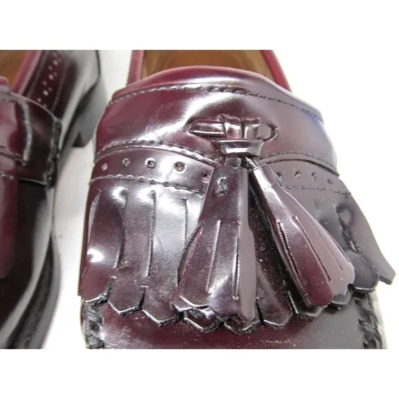 G. H. Bass Weejuns JEREMY Mens Byrgundy Kilted Tassel Loafers US 9 D