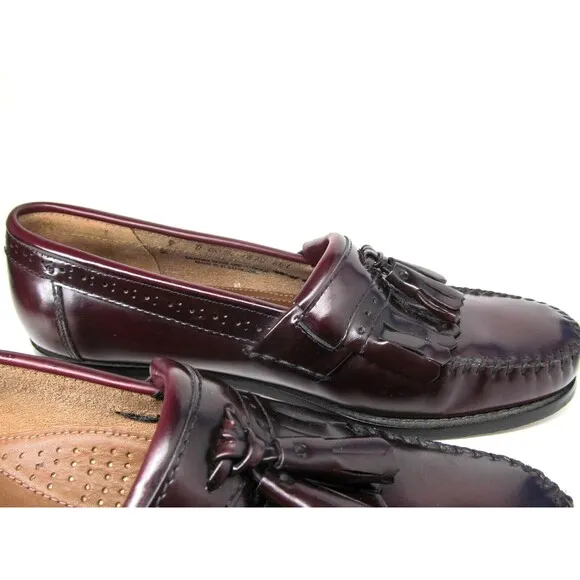 G. H. Bass Weejuns JEREMY Mens Byrgundy Kilted Tassel Loafers US 9 D