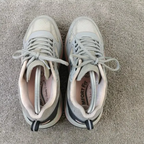 GDefy Gravity Defyer Womens 7.5 Shoes Gray Pink Comfort Toning Walking Sneakers