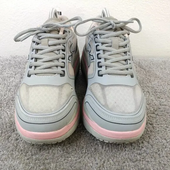 GDefy Gravity Defyer Womens 7.5 Shoes Gray Pink Comfort Toning Walking Sneakers