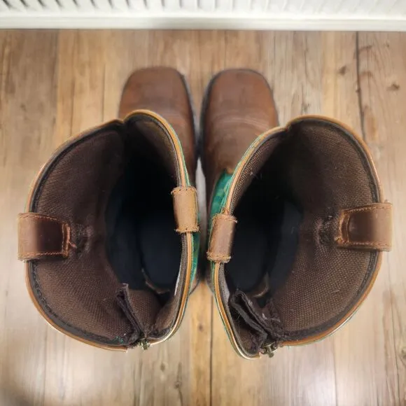 Georgia Boot 10&quot; ST WP Carbo-Tec LT Womens Sz 8.5 M Brown Green Boots GB00386