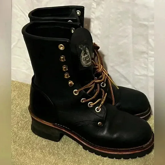 Georgia Boot Men's Sz 8 Steel Toe Waterproof Logger Boot Black