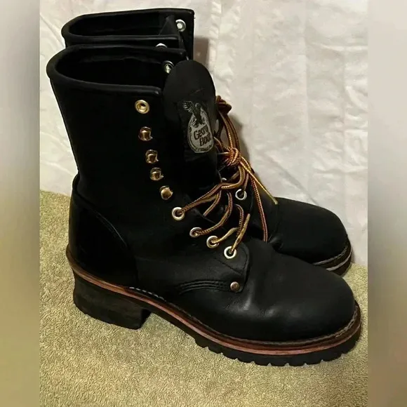 Georgia Boot Men's Sz 8 Steel Toe Waterproof Logger Boot Black