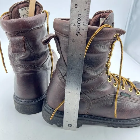 Georgia Men Size 10M G8041 Chocolate Leather Waterproof Soft Toe Logger Boot