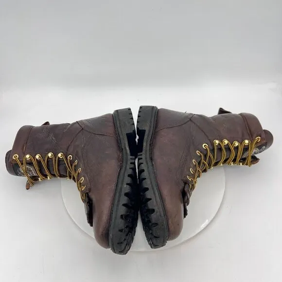 Georgia Men Size 10M G8041 Chocolate Leather Waterproof Soft Toe Logger Boot