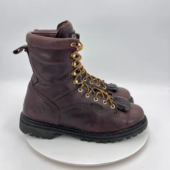Georgia Men Size 10M G8041 Chocolate Leather Waterproof Soft Toe Logger Boot
