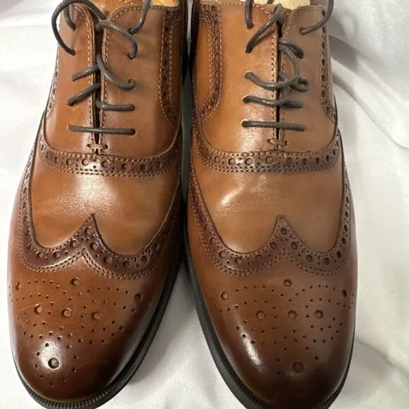 GEOX Men's Brown Respira Leather Brogues Shoes Size EU45 great shape #1121