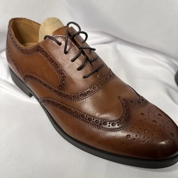 GEOX Men's Brown Respira Leather Brogues Shoes Size EU45 great shape #1121
