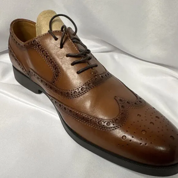 GEOX Men's Brown Respira Leather Brogues Shoes Size EU45 great shape #1121
