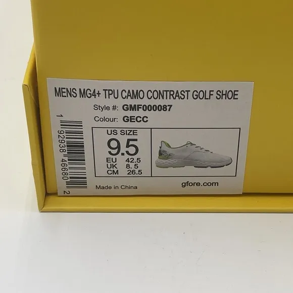 G/FORE G4 MG4  Camo Contrast Golf Shoes Men's US 9.5 Green Gecko Gray GMF000087