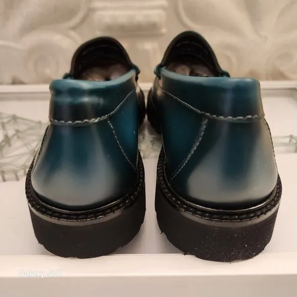 GH Bass Originals Whitney Candy Lug Loafers. NIB. Deep Aqua. Size 8