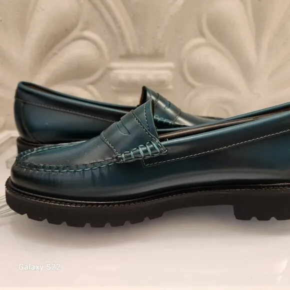 GH Bass Originals Whitney Candy Lug Loafers. NIB. Deep Aqua. Size 8