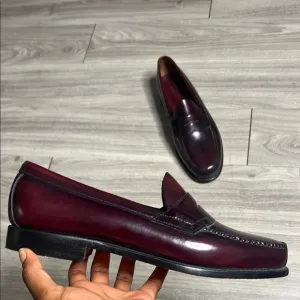 G.H.Bass &amp;Co Weejuns Classic Burgundy Leather Loafers (13)