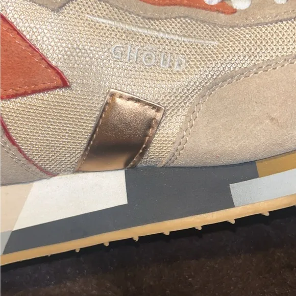 GHOUD RUSH Men's Tan and Orange Sneakers