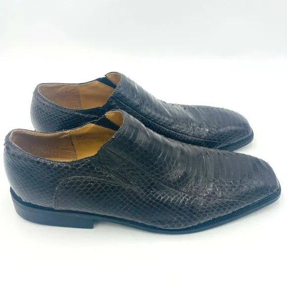 Giorgio Brutini Brown Genuine Snakeskin Loafers Shoes Men's Size 15, 155212